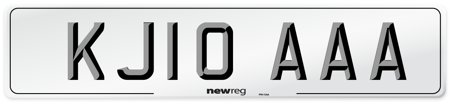 KJ10 AAA Number Plate from New Reg